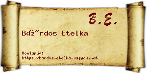 Bárdos Etelka névjegykártya