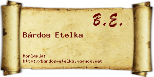 Bárdos Etelka névjegykártya